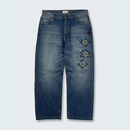 Embroidered Karakuri Tamashii Japanese Denim (35")