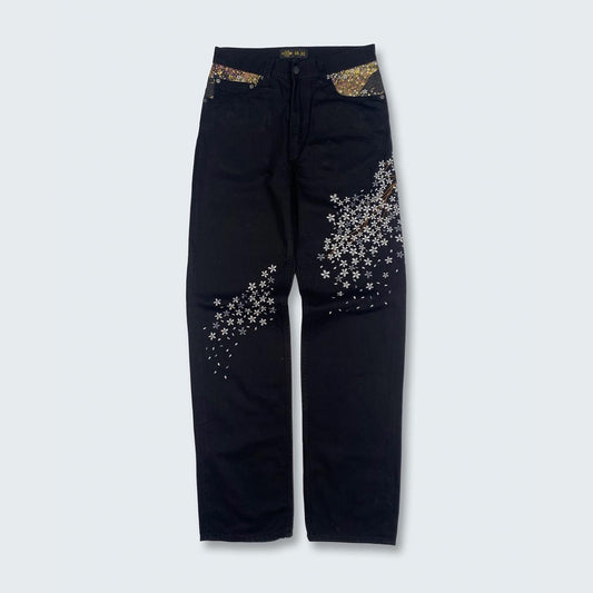 Authentic Vintage Embroidered Japanese Denim Jeans (28")
