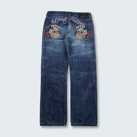 Authentic Vintage Ed Hardy Spellout Jeans (34")